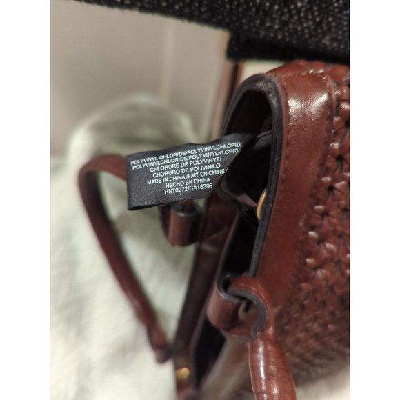 VINTAGE Liz Claiborne Basket Weave Woven Brown Shoulder Purse Bag! - Picture 7 of 8